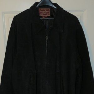 Men's Vintage American Classics Colebrook Black Suede Leather Bomber Jacket